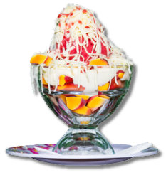 Copa de frutas con helado